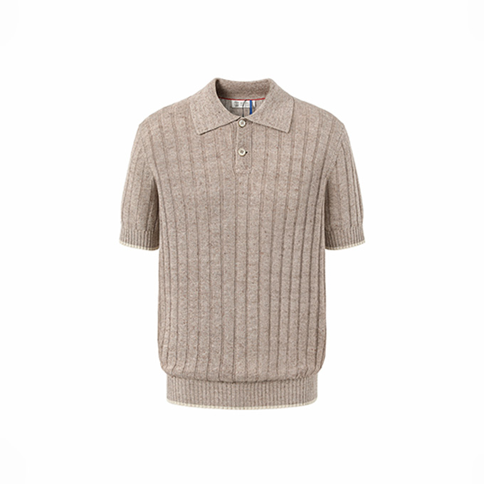 9a+ quality brunello cucinelli linen knit polo shirt